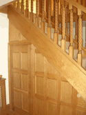 Bespoke wooden banisters made by Kevin Lench Carpenter.